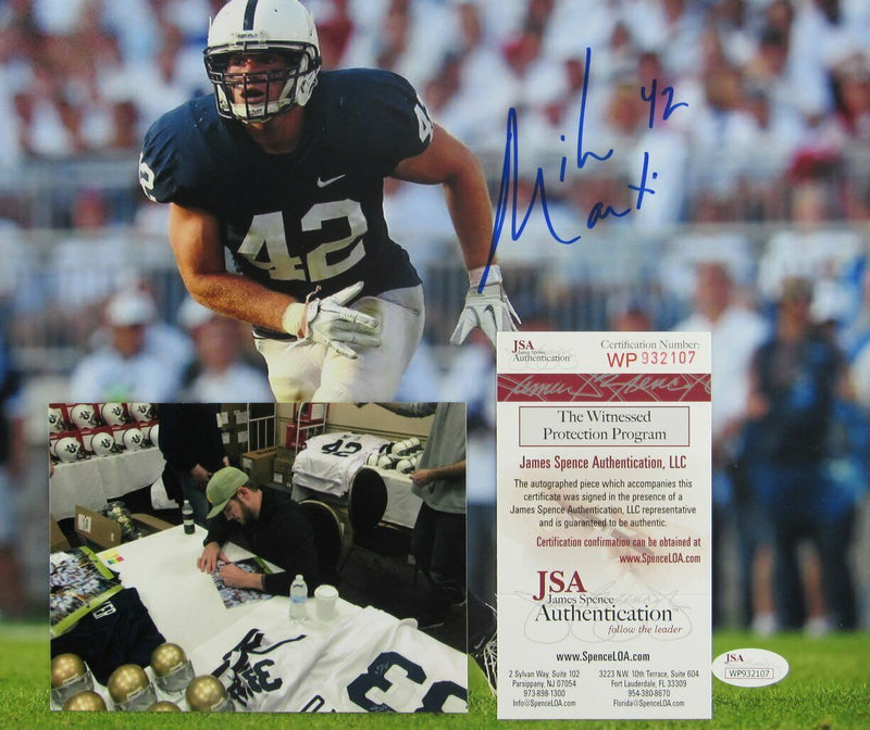 Mike Mauti Penn State Signed/Autographed 11x14 Photo JSA 162763