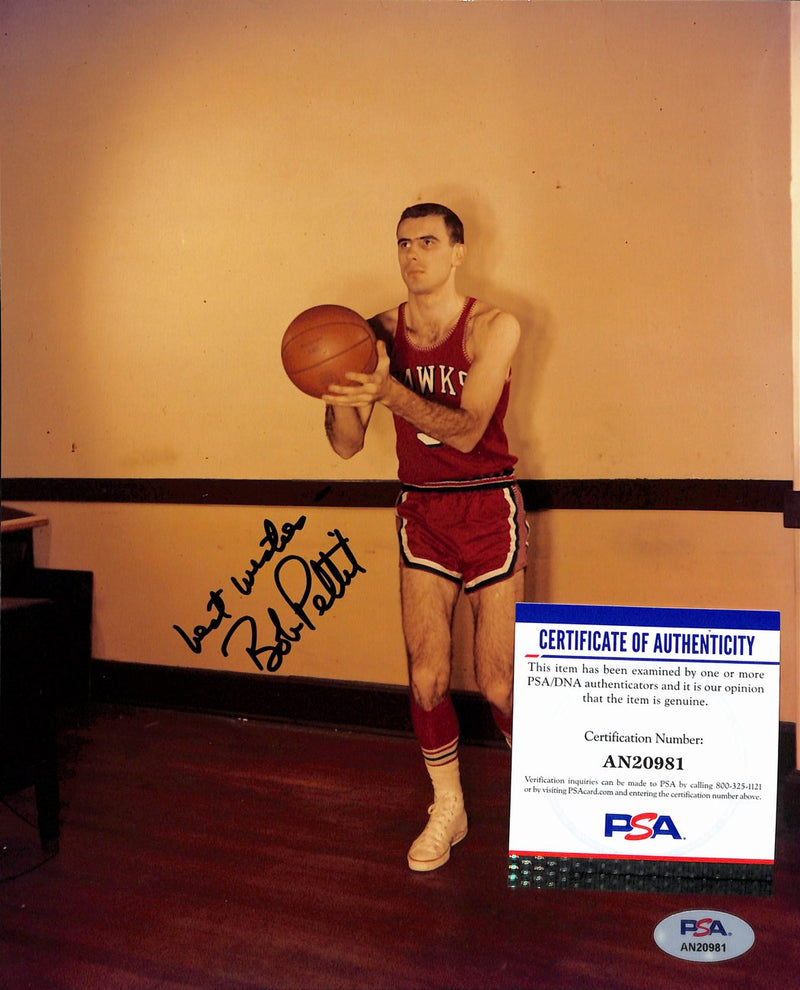 Bob Pettit HOF Signed/Inscribed 8x10 Photo Atlanta Hawks PSA/DNA 189065