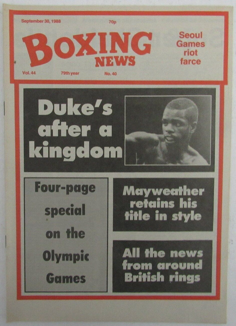 September 30, 1988 Boxing News Magazine Duke McKenzie 167733