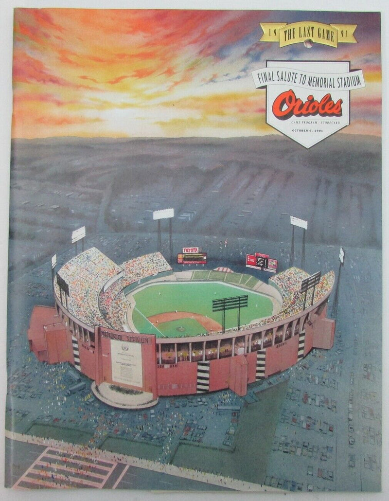 1991 Official Game Progam -Baltimore Orioles Last Game @ Memorial Stadium 157029