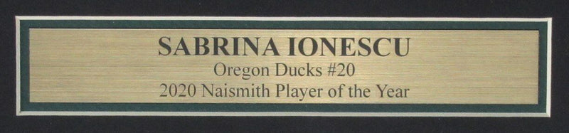 Sabrina Ionescu Autographed/Inscribed 8x10 Photo Oregon Ducks Framed Fanatics