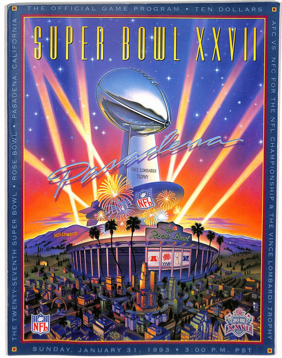Super Bowl XXVII Game Program Dallas Cowboys vs Buffalo Bills Aikman 182089