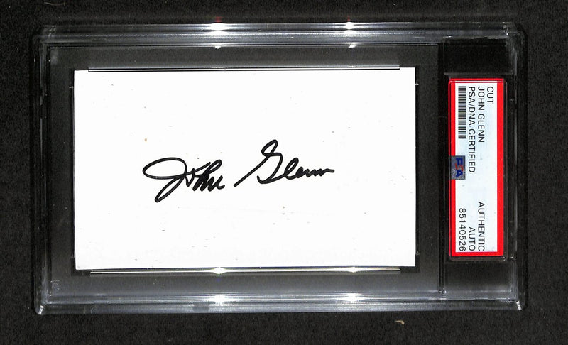 John Glenn Autographed 3x5 Cut Card PSA/DNA 186571