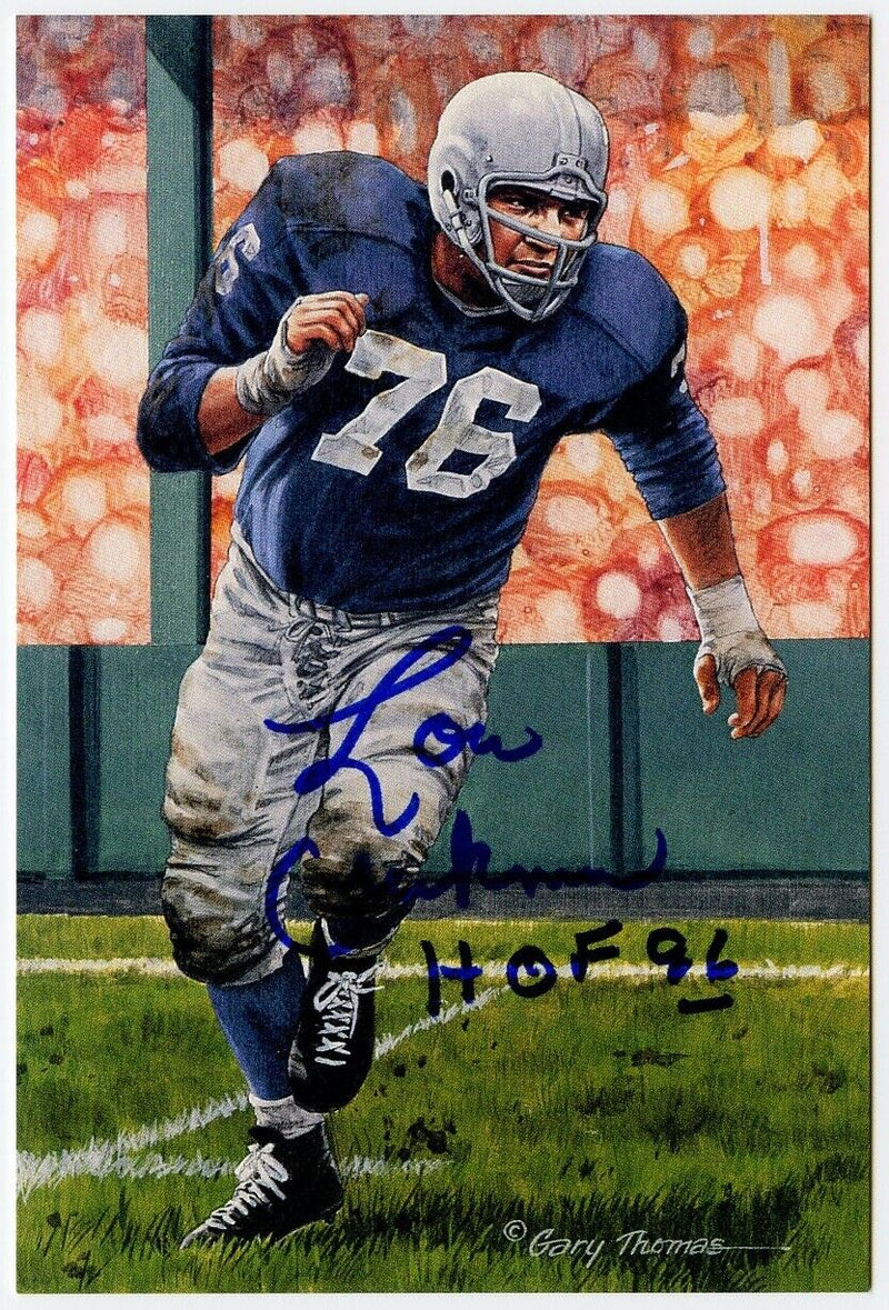 Lou Creekmur Signed/Auto Goal Line Art GLAC Postcard w/HOF Lions PSA/DNA 160036