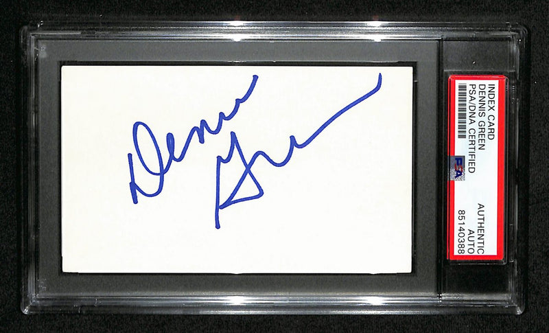 Dennis Green  Autographed 3x5 Index Card PSA/DNA 186520