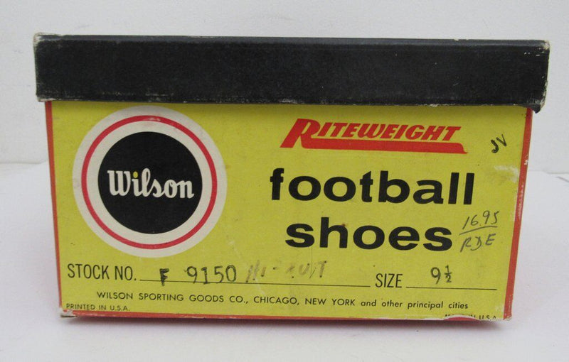 Pair of Vintage Wilson Riteweight Black Football Cleats Size 9.5  NIB 182903