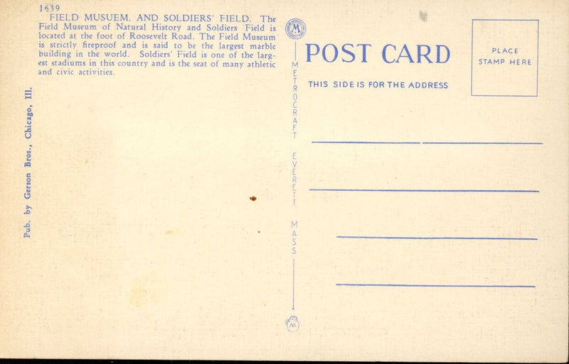 1940's Postcard Soldier Field Chicago, Ill. 176195