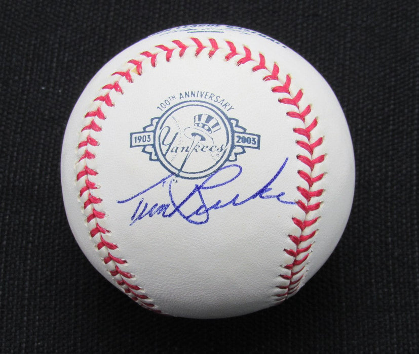 Tim Burke Signed/Auto Yankees 100th OML Baseball JSA 186733