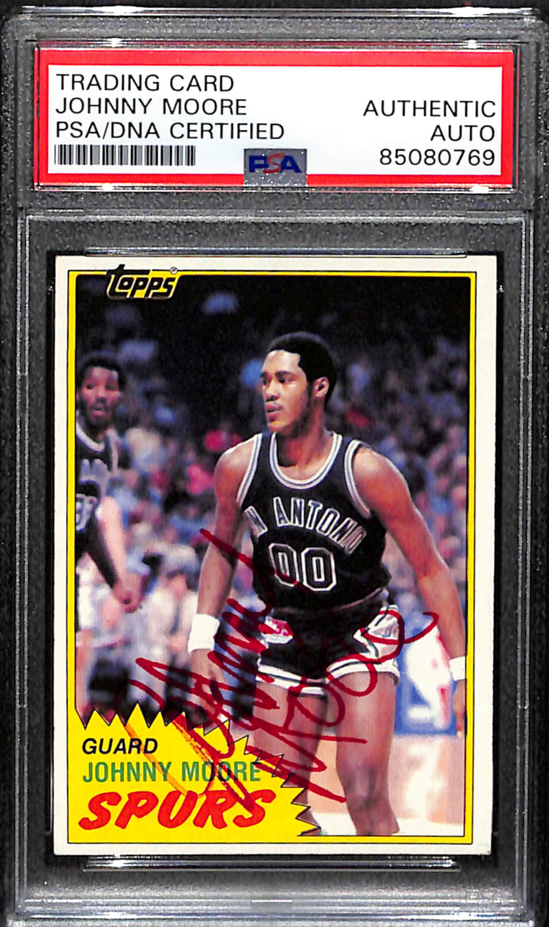 Johnny Moore Signed 1981 Topps Card #103 San Antonio Spurs PSA/DNA 183792