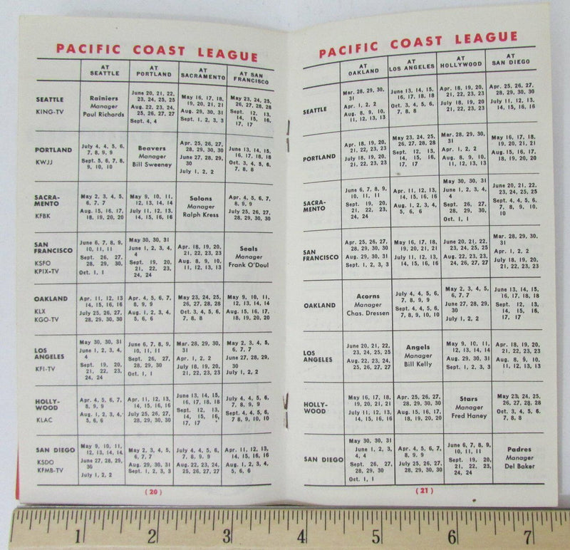 1950 and 1951 Baseball Schedule PM Whiskey Distillers 155102