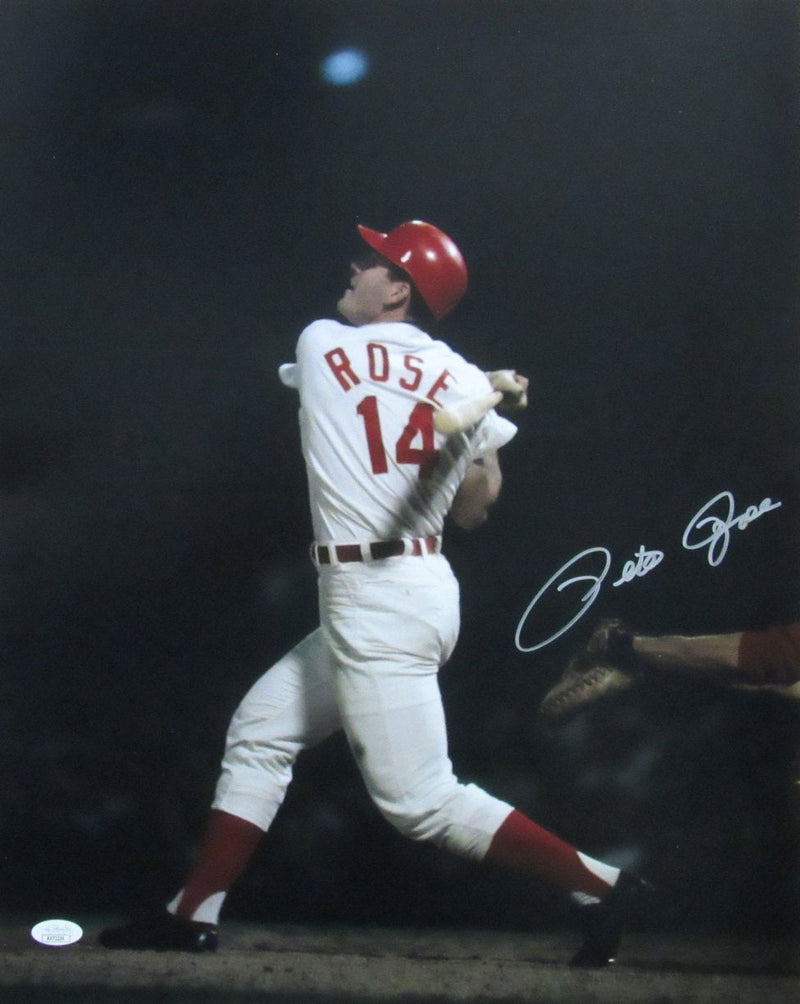 Pete Rose Cincinnati Reds Autographed/Signed 16x20 Photo JSA 189714