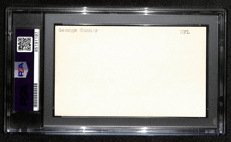 George Connor HOF Signed/Inscribed 3x5 Index Card Chicago Bears PSA/DNA 187435