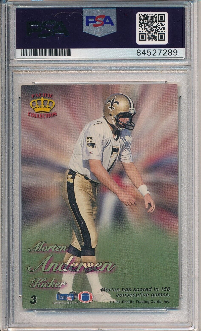 1994 Pacific Morten Andersen Card #3 Signed New Orleans Saints PSA/DNA
