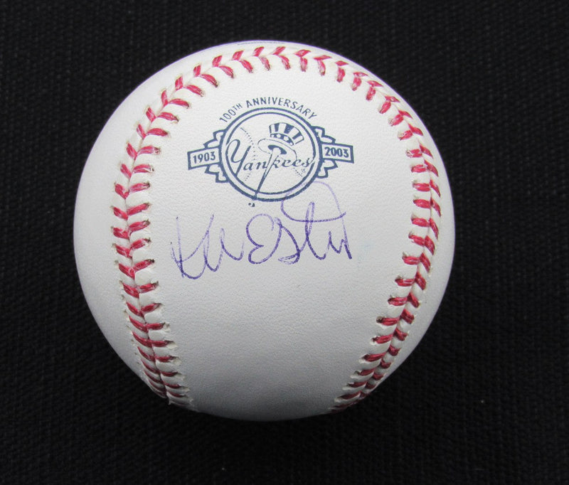 Kevin Elster Signed/Auto Yankees 100th OML Baseball JSA 186657