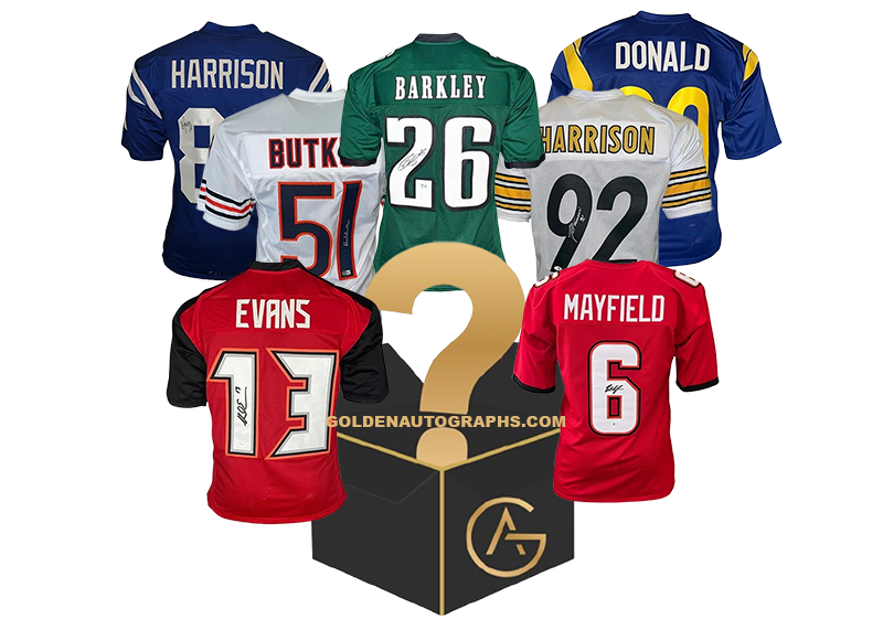 Triple Football Jersey Signed Mystery Box Guaranteed Hit