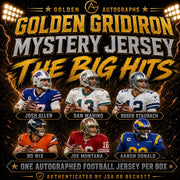 Golden Gridiron signed football jersey mystery box promotional artwork