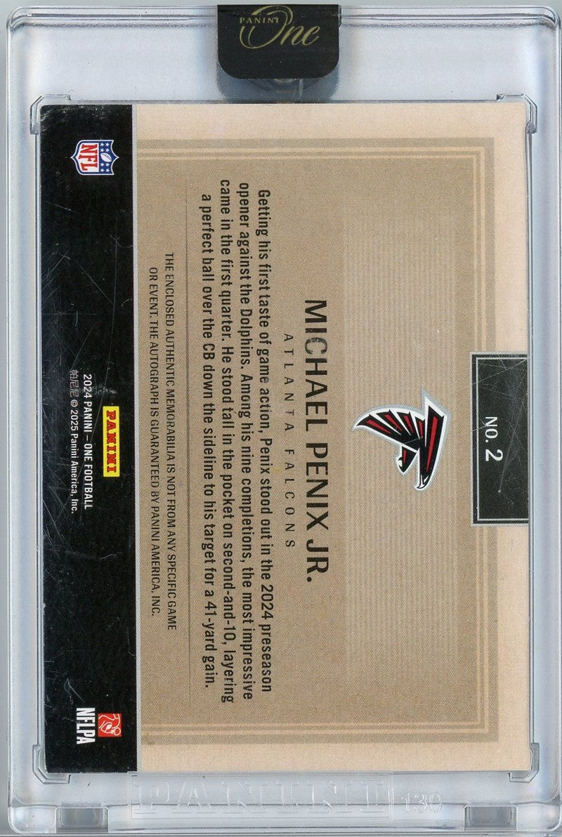 2024 Panini One Michael Penix Jr #2 /25 RPA Rookie Patch Auto Rookie RC Football Card