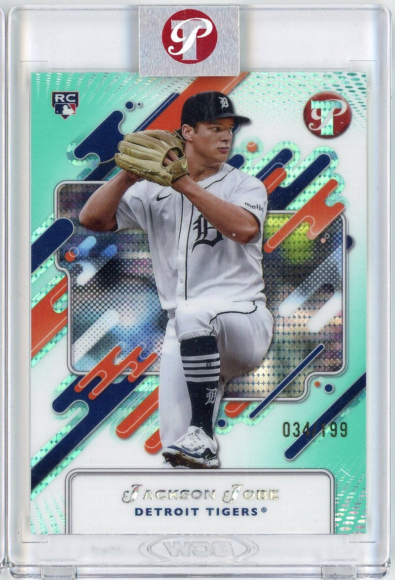 2025 Topps Pristine Jackson Jobe #29 Aqua /199 Detroit Tigers Rookie RC Baseball Card