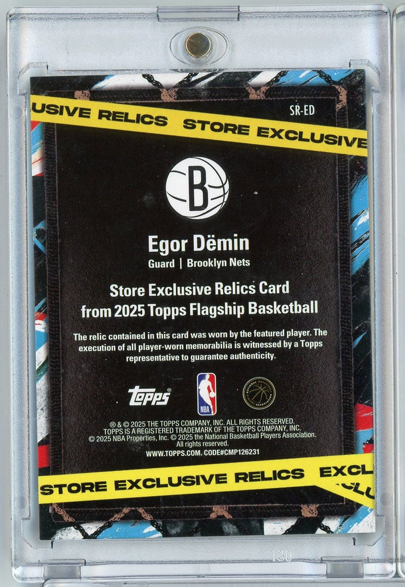 2025 Topps Egor Demin #SRED /50 Store Exclusive Relics Brooklyn Nets Rookie RC Basketball Card