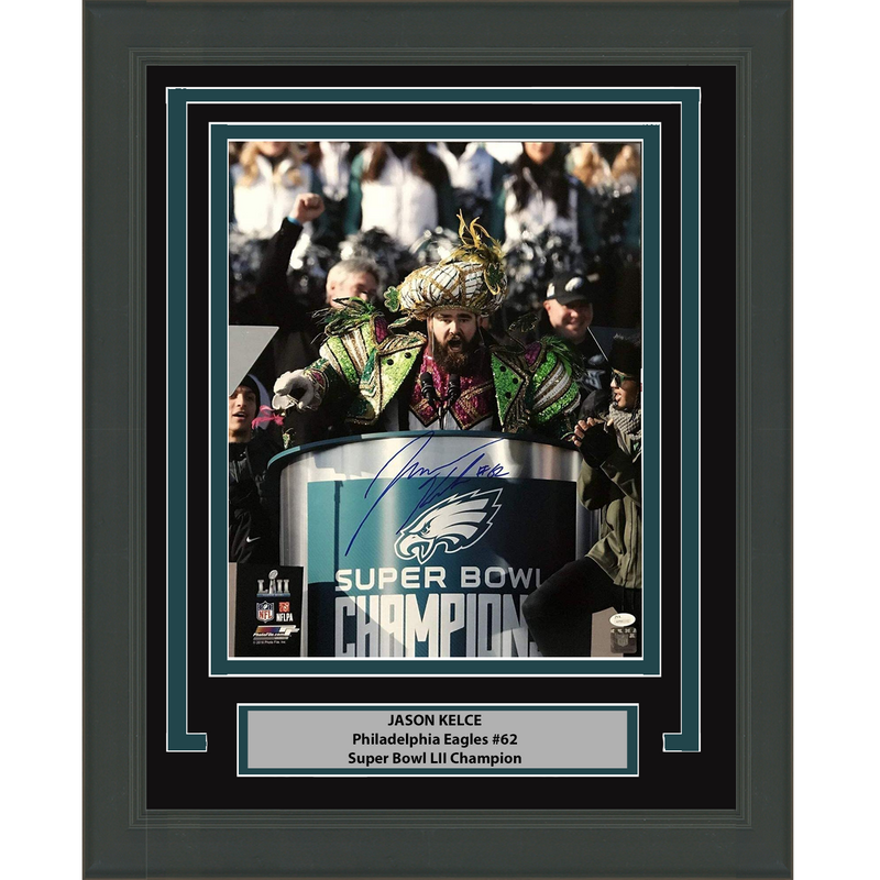 Framed Autographed/Signed Jason Kelce Super Bowl Parade Speech Mummers Philadelphia Eagles 16x20 Football Photo PSA/DNA COA
