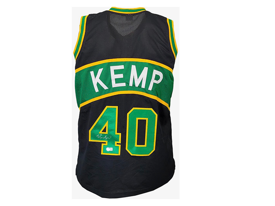 Shawn Kemp Autographed Seattle Black Pro Style Basketball Jersey (JSA)