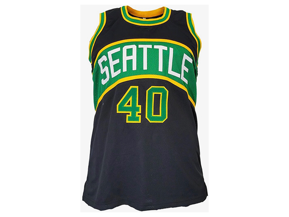 Shawn Kemp Autographed Seattle Black Pro Style Basketball Jersey (JSA)