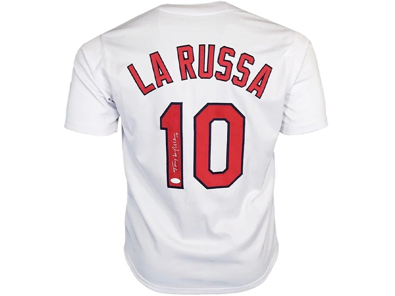 Tony Larussa Autographed St Louis White Baseball Jersey (JSA)