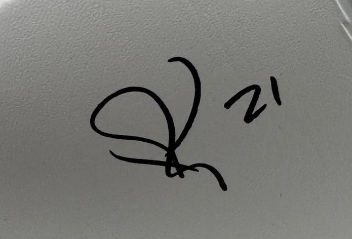 Patrick Peterson autograph close-up Arizona Cardinals signed football