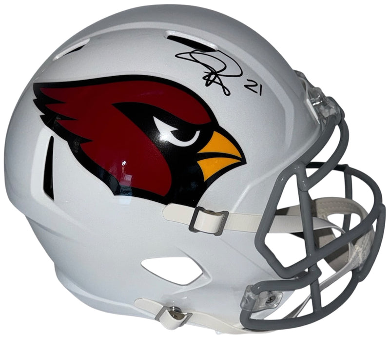 Patrick Peterson autographed Cardinals throwback Speed replica helmet side view