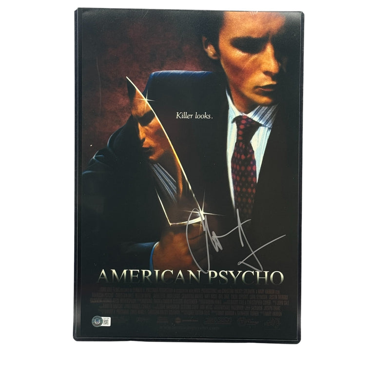 Christian Bale Signed American Psycho 12x18 Photo Autographed Beckett BAS COA!