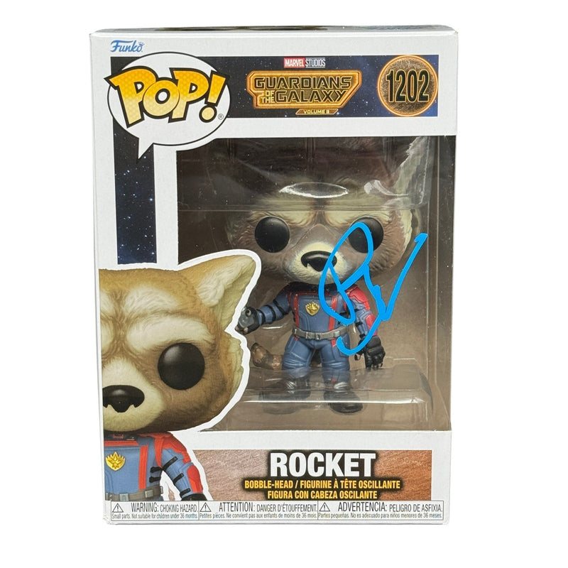 Bradley Cooper Signed Rocket Funko Pop 1202 Autograph Guardians Beckett COA