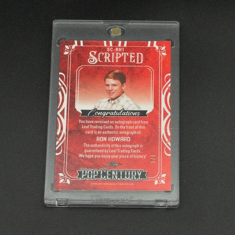Ron Howard Signed Green Scripted "Opie" Pop Century Signature Card #1/1