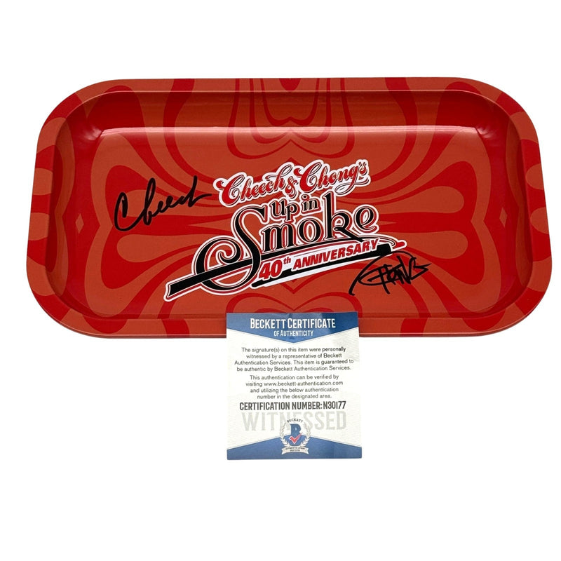 Cheech Marin Tommy Chong Signed Red Rolling Tray Up In Smoke Autograph Beckett