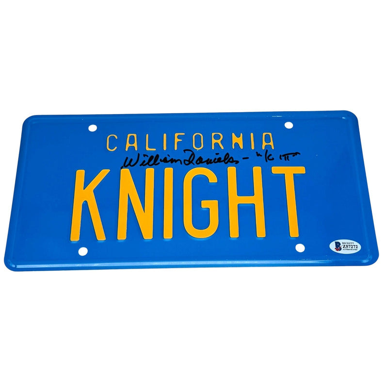 William Daniels Signed Knight Rider KITT License Plate Autograph Beckett BAS