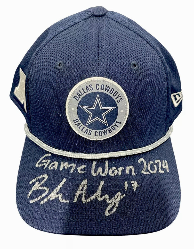Brandon Aubrey Signed Auto Game Worn 2024 Cowboys Hat vs ATL Beckett BAS COA #4