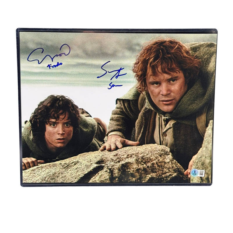 Elijah Wood & Sean Astin Signed Lord of the Rings 11x14 Photo Beckett Autograph