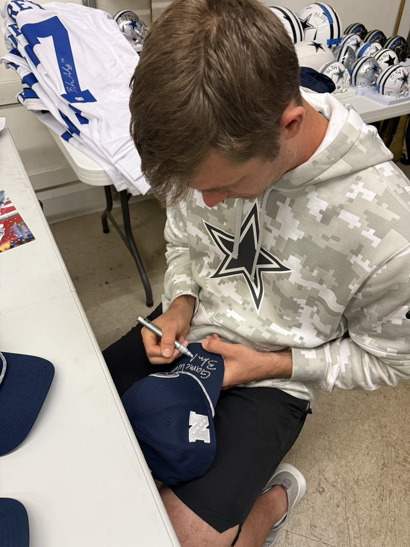 Brandon Aubrey Signed Auto Game Worn 2024 Cowboys Hat Beckett BAS COA #2