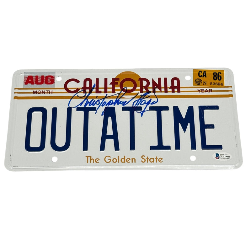 Christopher Lloyd Signed Back to the Future OUTATIME License Plate Beckett