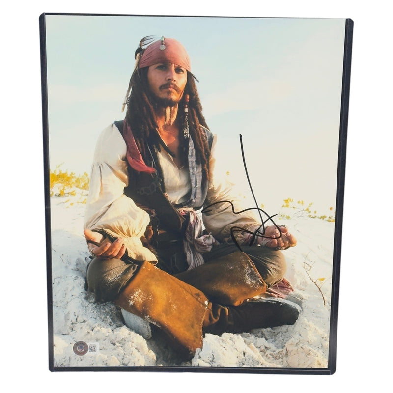 Johnny Depp Signed Pirates of the Caribbean 11x14 Photo Autograph Beckett BAS!