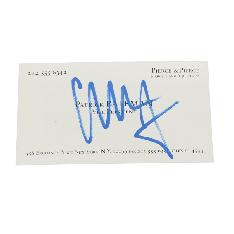 Christian Bale Signed American Psycho Business Card Autograph Beckett Authentic