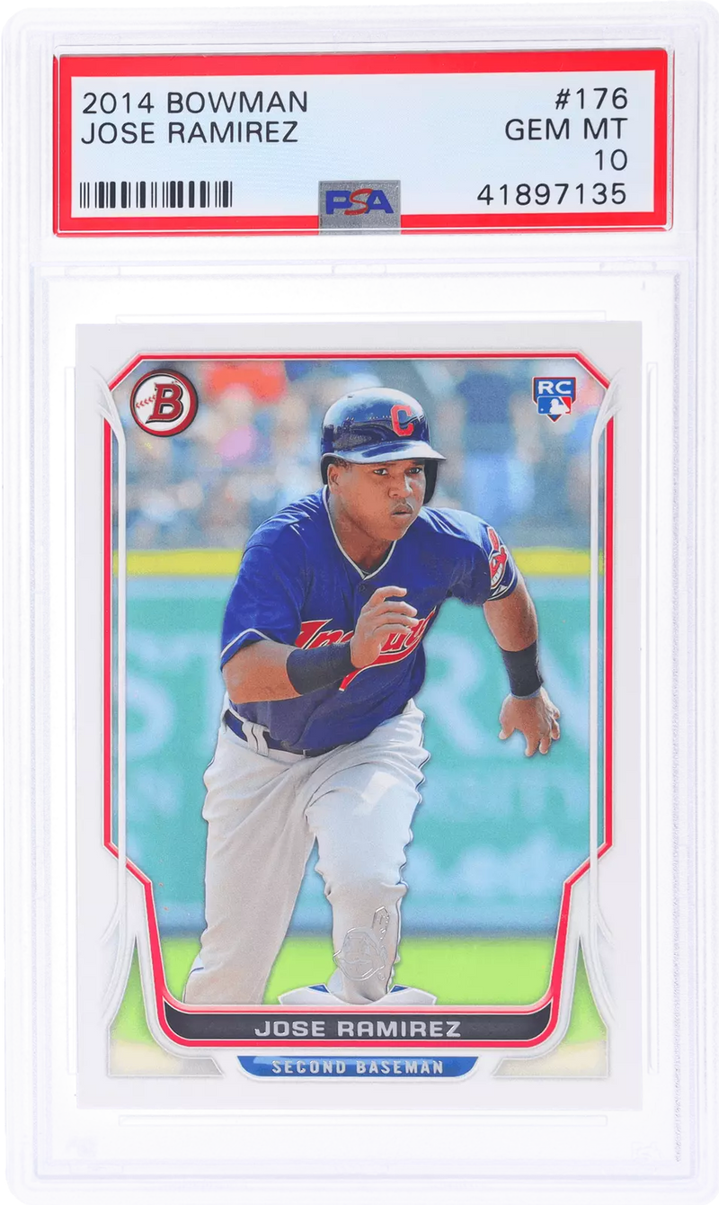 Graded 2014 Topps Bowman Jose Ramirez #176 Rookie RC Baseball Card PSA 10 Gem
