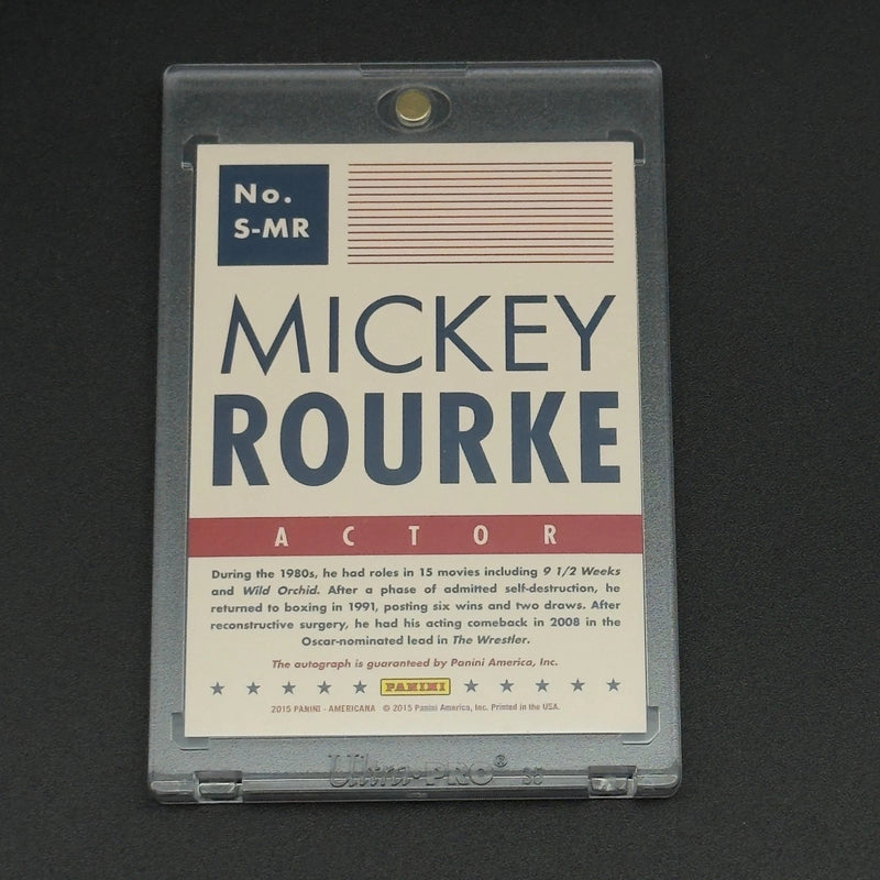 Mickey Rourke Signed The Wrestler 2015 Panini Americana Signature Trading Card