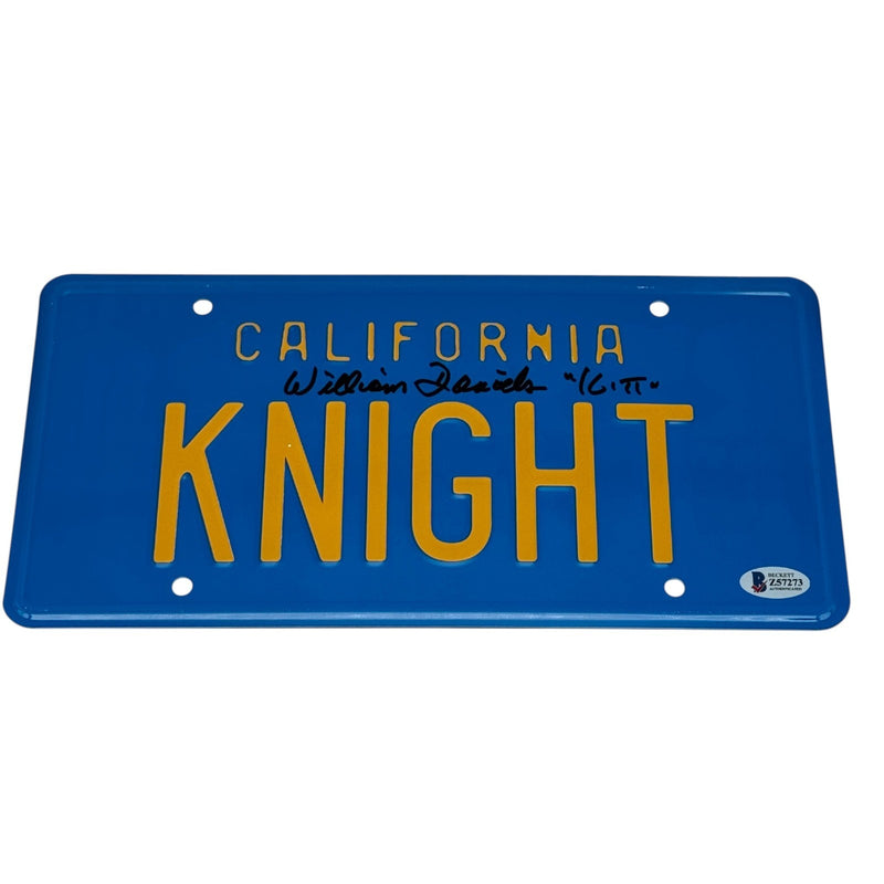 William Daniels Signed Knight Rider KITT License Plate Autograph Beckett BAS