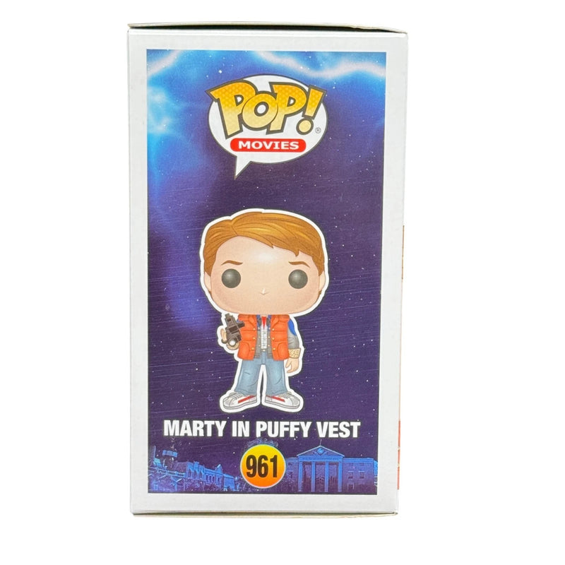 Michael J Fox Signed Marty In Puffy Vest Funko Pop 961 BTTF Beckett Autograph