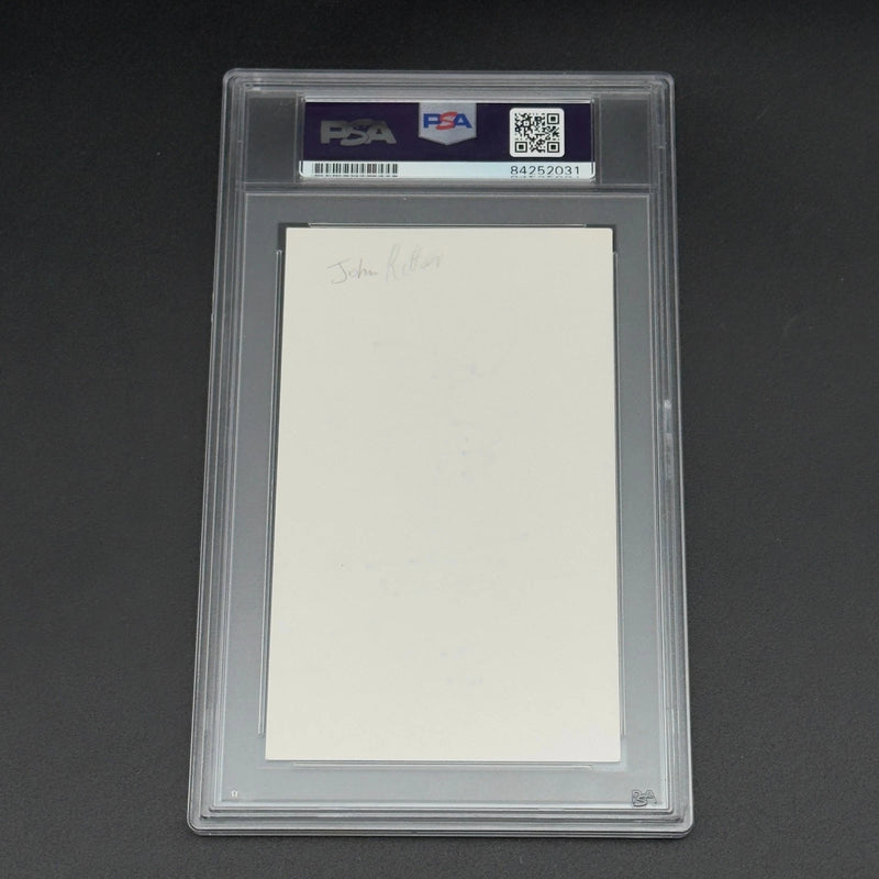 John Ritter Signed Index Card Threes Company Slabbed PSA/DNA Authentic Autograph