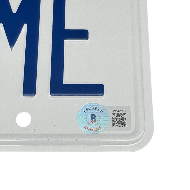 Michael J Fox Signed OUTATIME License Plate Back to the Future Beckett COA!