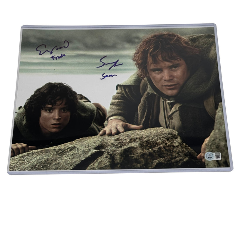 Elijah Wood & Sean Astin Signed Lord of the Rings 11x14 Photo Beckett Autograph!