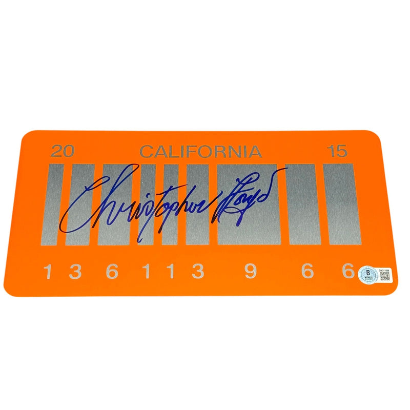 Christopher Lloyd Signed Back to the Future License Plate Beckett Authentic