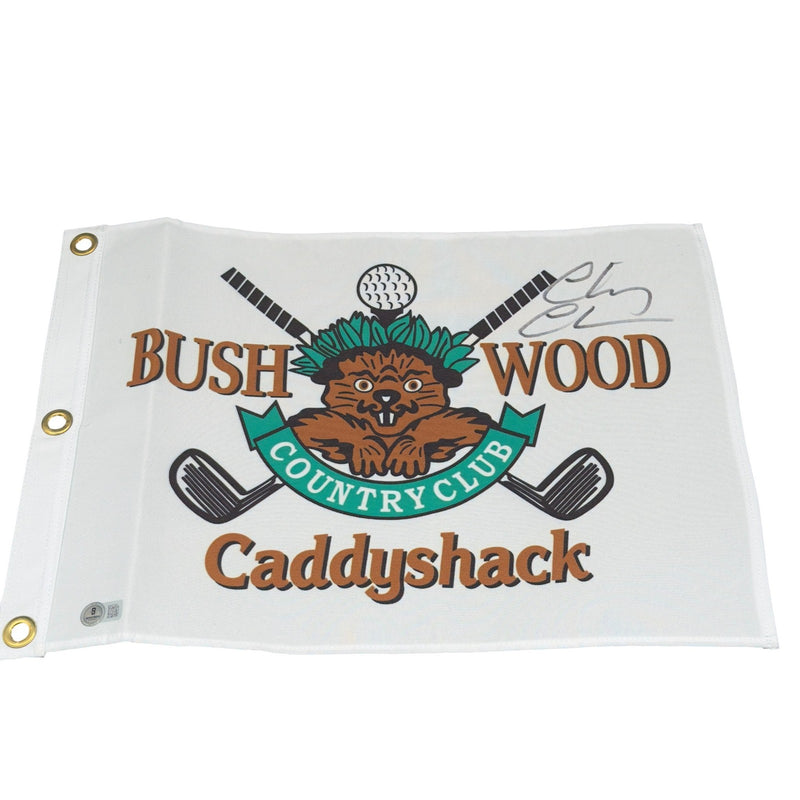 Chevy Chase Signed Caddyshack Bushwood Country Club Golf Flag Beckett BAS COA