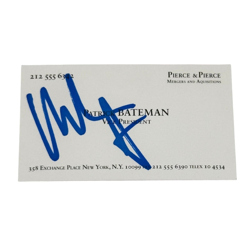 Christian Bale Signed American Psycho Business Card Autograph Beckett Authentic